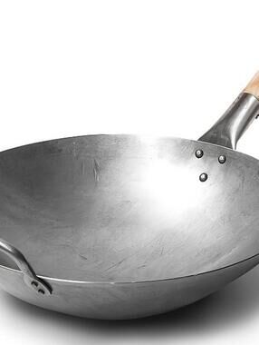 Craft® 14" Hand Hammered Carbon Steel Wok w/ Wood Handle